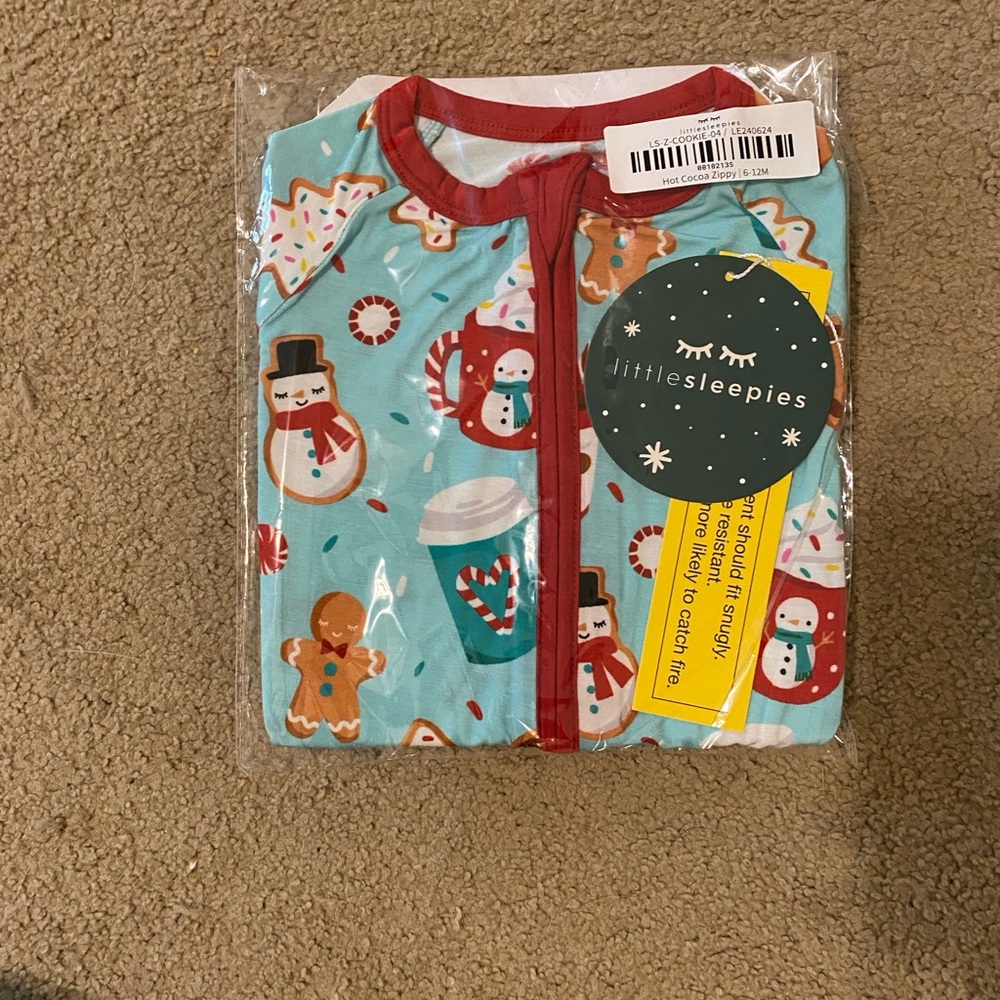 Little Sleepies Hot Cocoa Zippy with Red Trim